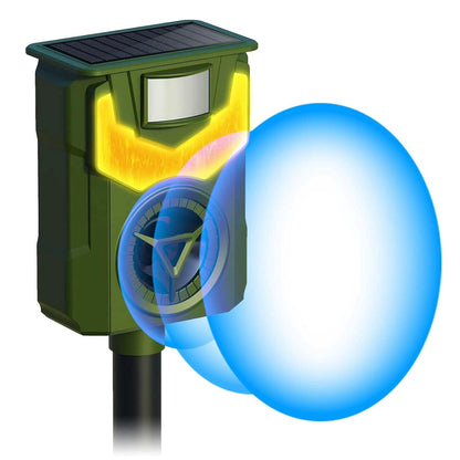Solar Ultrasonic Animal Repeller with Flame Light USB Charge Motion Sensor DailySale
