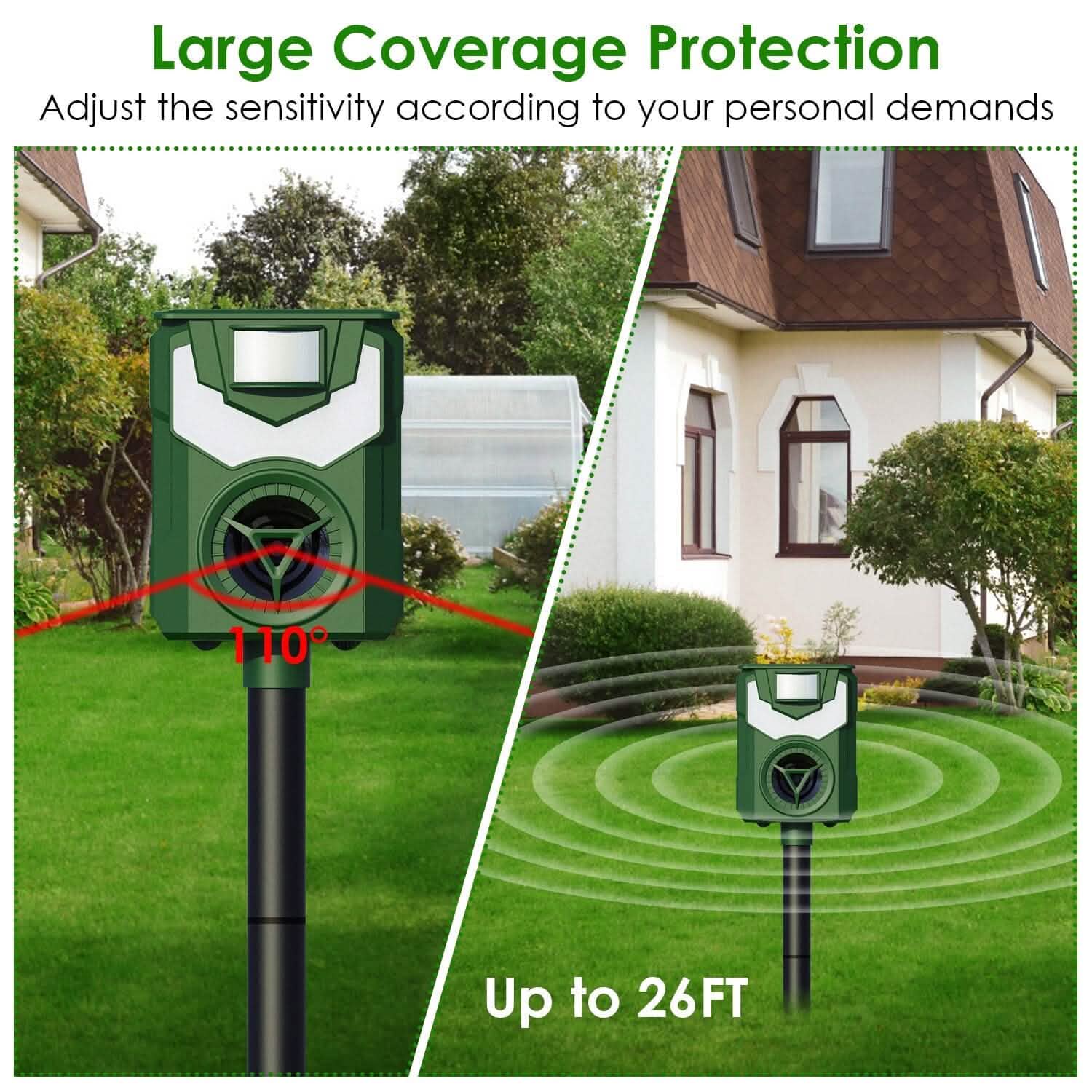 Solar Ultrasonic Animal Repeller with Flame Light USB Charge Motion Sensor DailySale