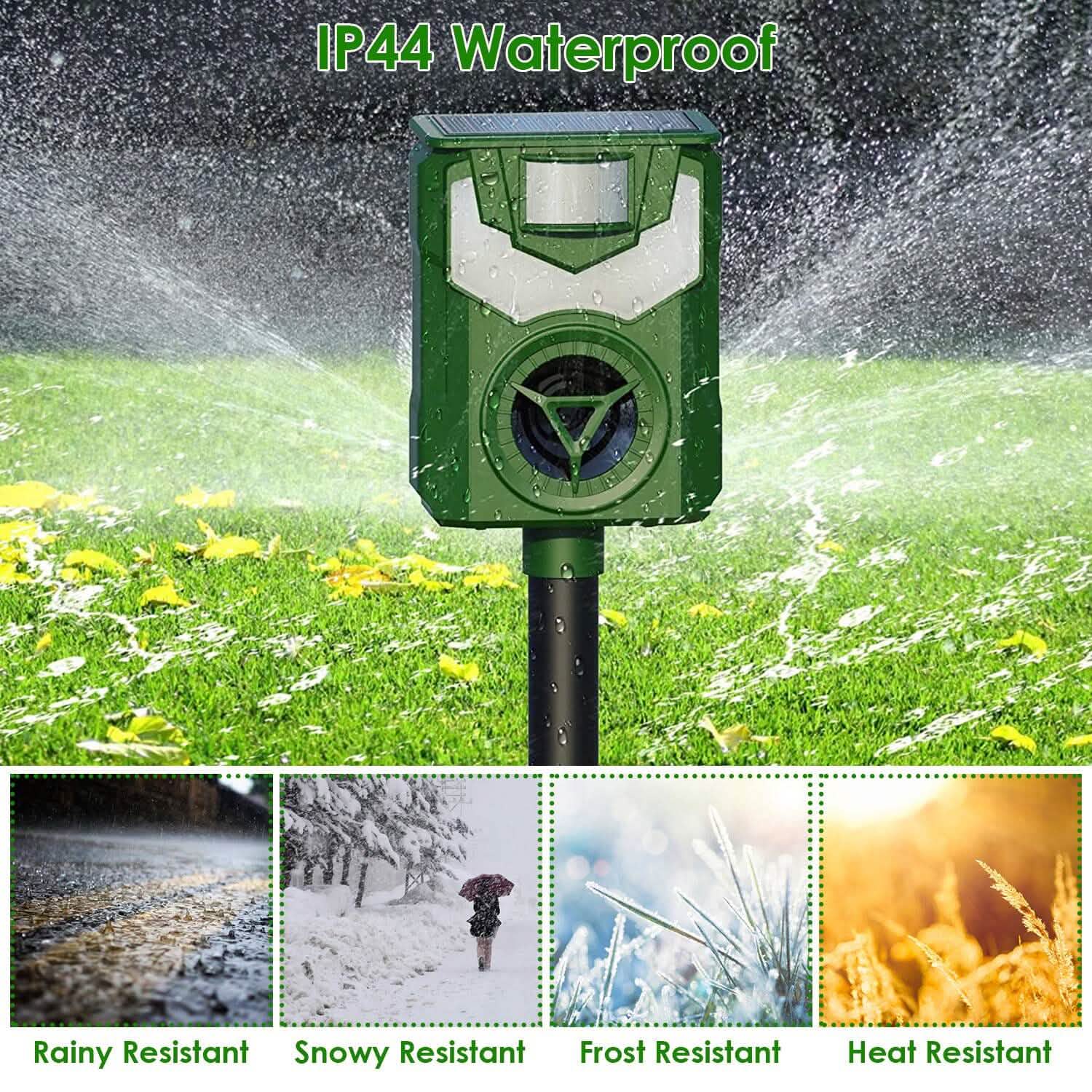 Solar Ultrasonic Animal Repeller with Flame Light USB Charge Motion Sensor DailySale