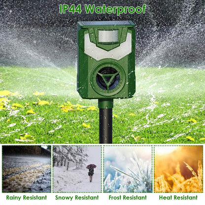 Solar Ultrasonic Animal Repeller with Flame Light USB Charge Motion Sensor DailySale