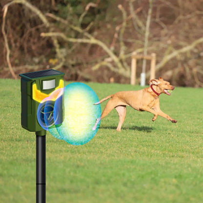 Solar Ultrasonic Animal Repeller with Flame Light USB Charge Motion Sensor DailySale