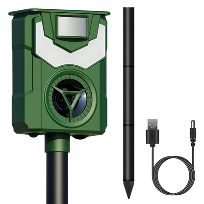 Solar Ultrasonic Animal Repeller with Flame Light USB Charge Motion Sensor DailySale