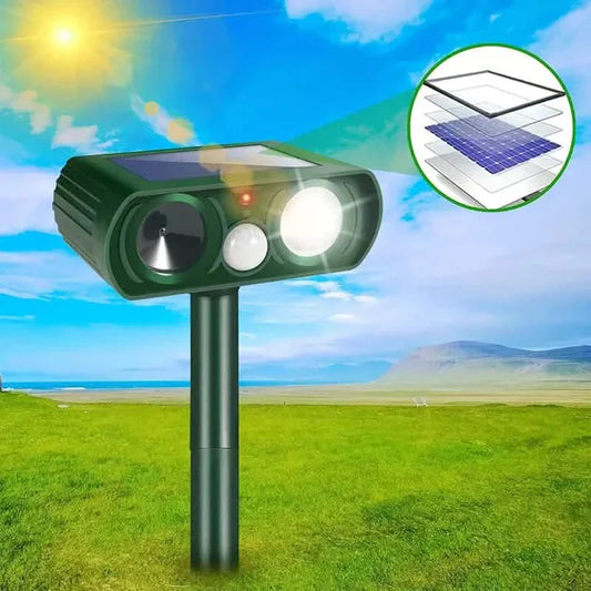Solar Ultrasonic Animal Repeller with Motion Detector DailySale