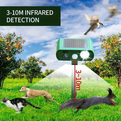 Solar Ultrasonic Animal Repeller with Motion Detector DailySale