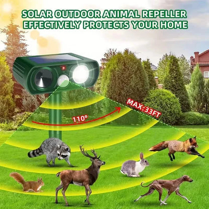 Solar Ultrasonic Animal Repeller with Motion Detector DailySale
