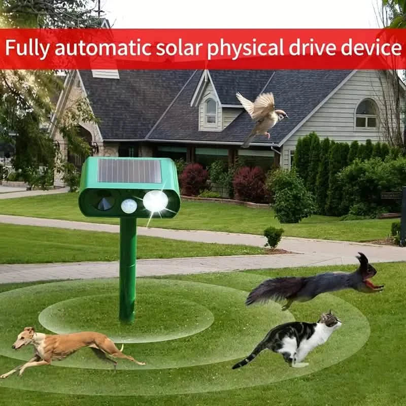 Solar Ultrasonic Animal Repeller with Motion Detector DailySale