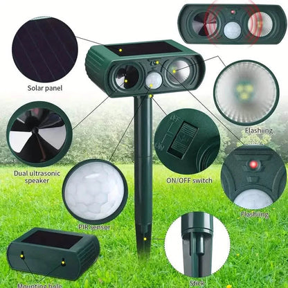 Solar Ultrasonic Animal Repeller with Motion Detector DailySale
