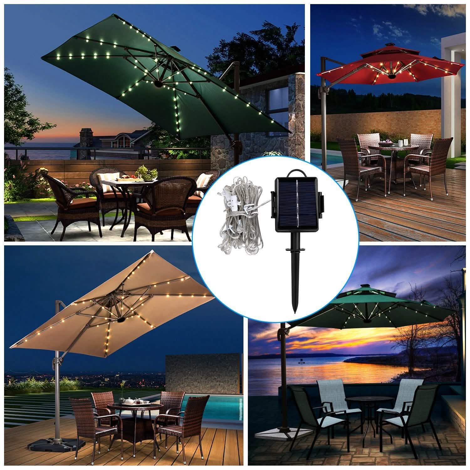 Solar Umbrella Outdoor String Light DailySale
