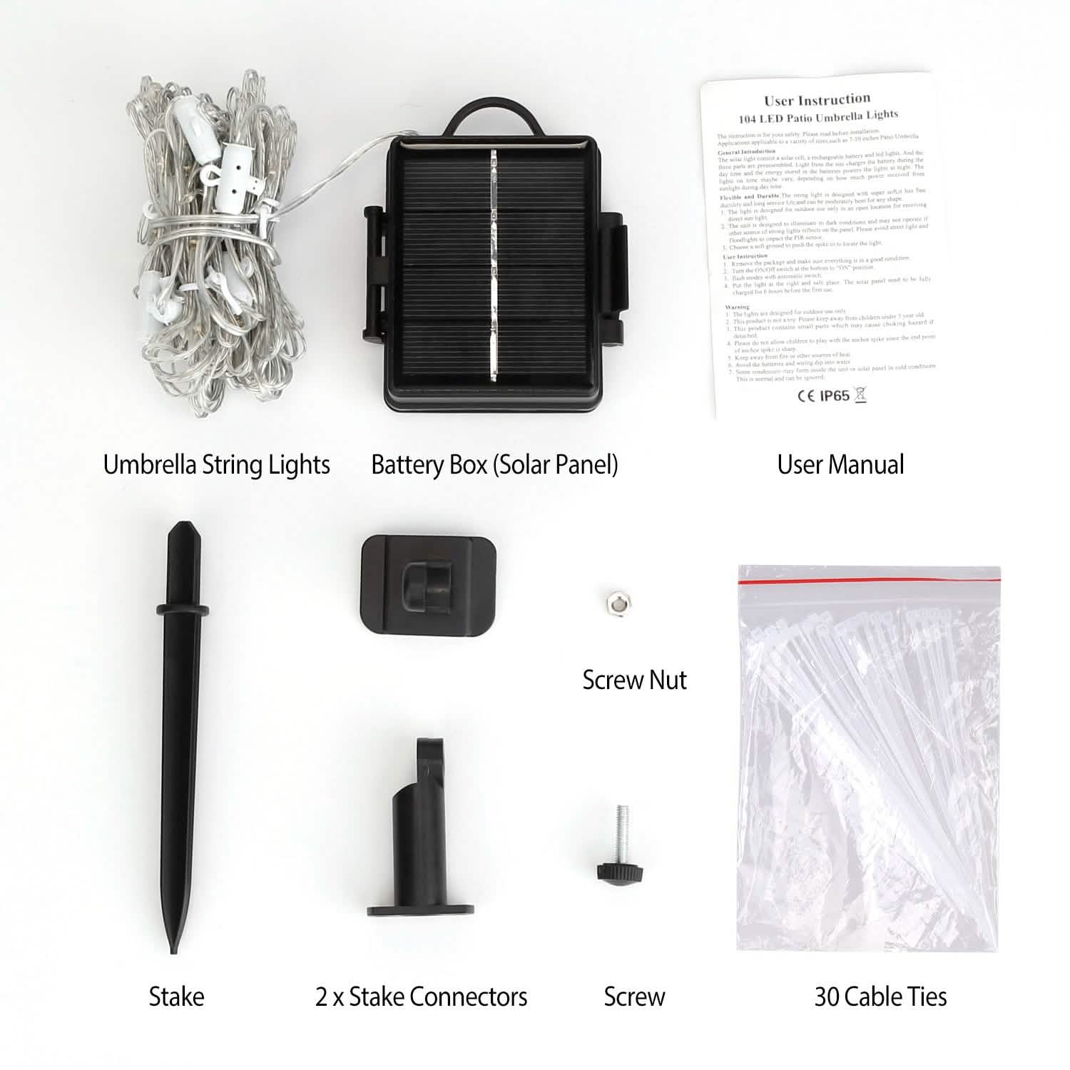 Solar Umbrella Outdoor String Light DailySale