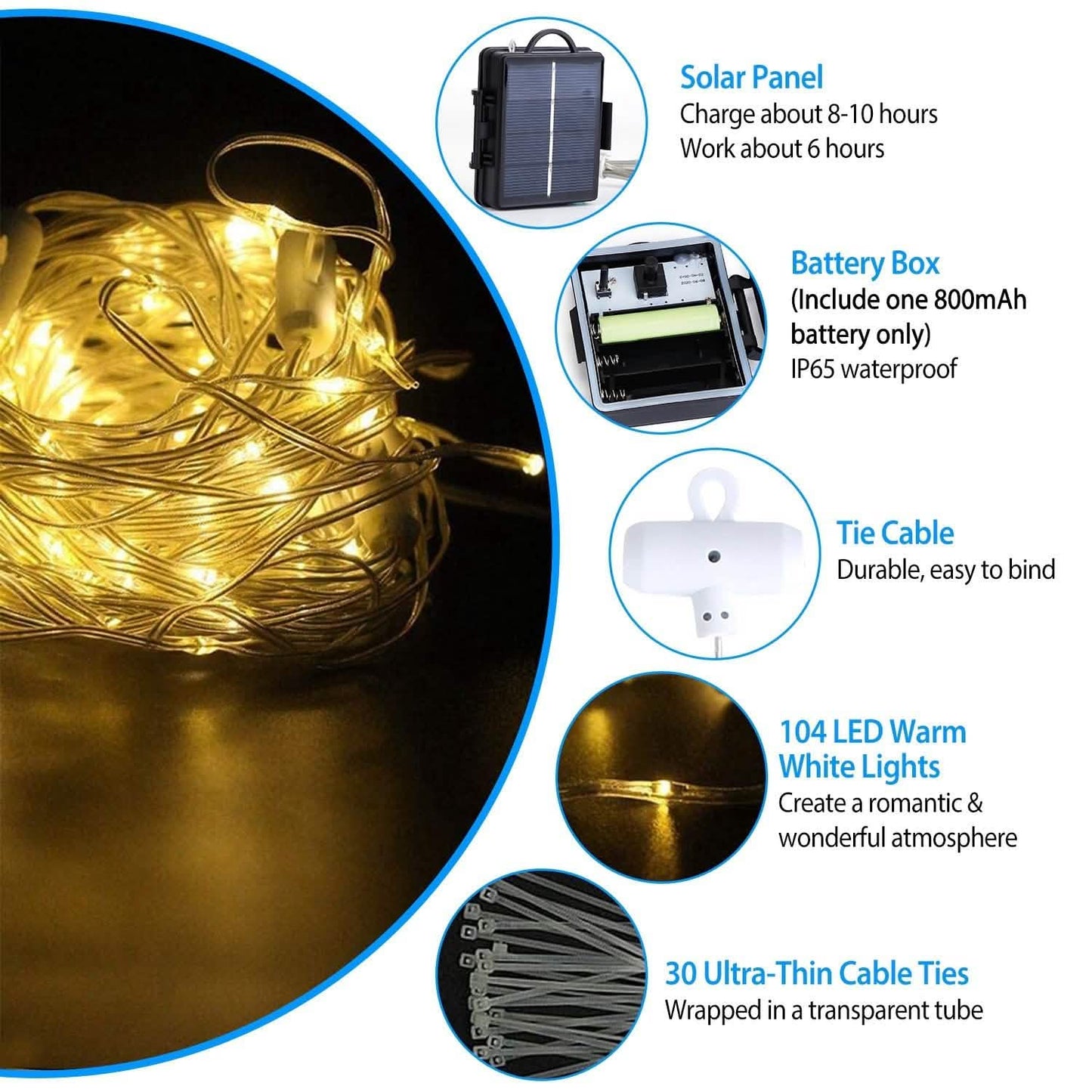 Solar Umbrella Outdoor String Light DailySale