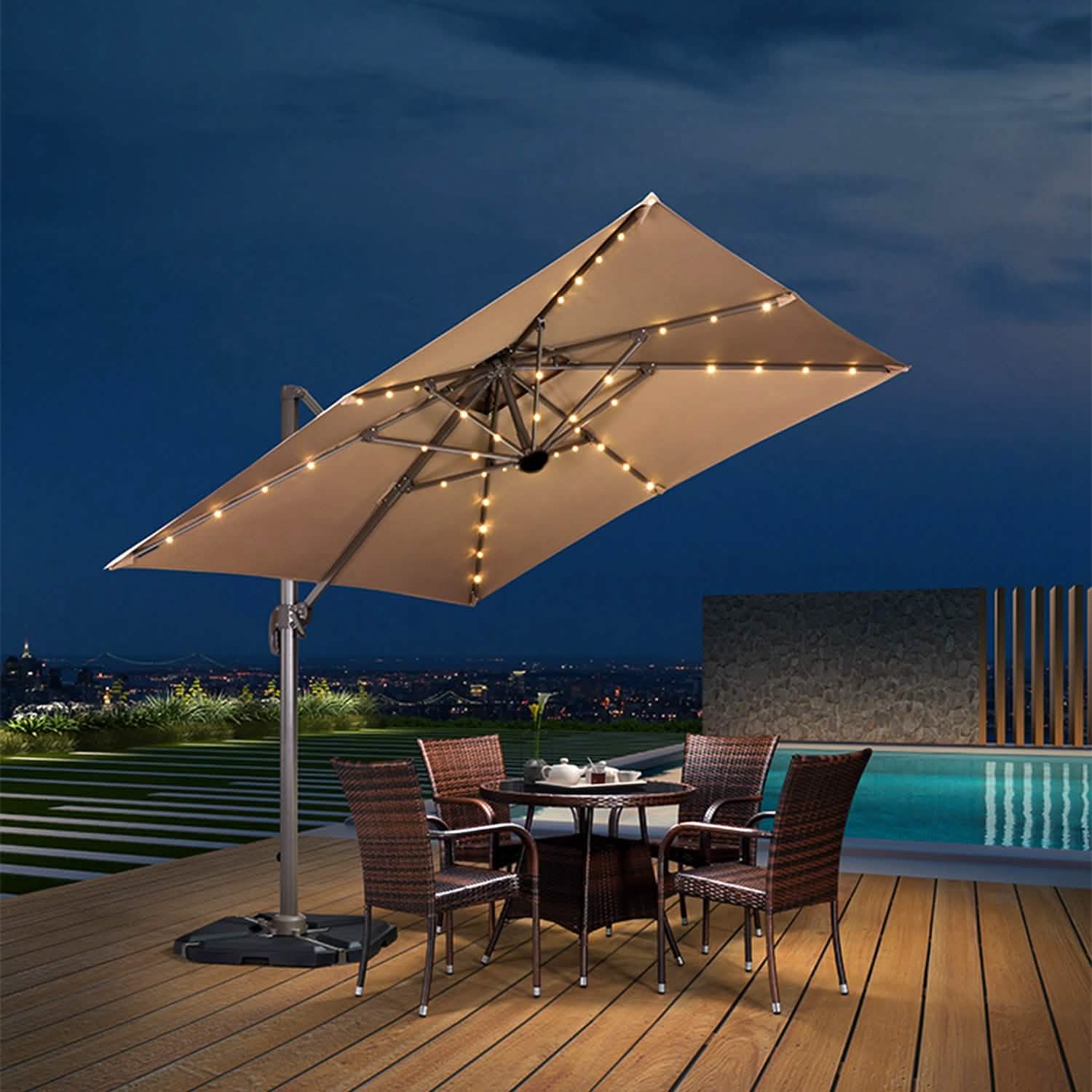 Solar Umbrella Outdoor String Light DailySale
