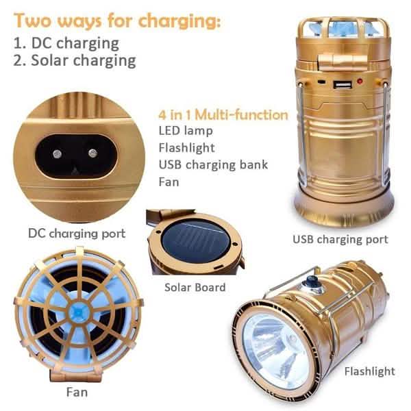 Solar USB Charging Tent Light + Fan DailySale