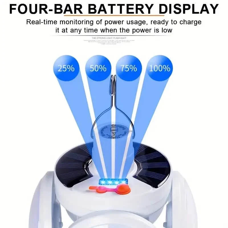Solar USB Rechargeable LED Bulb Lights With Power Display DailySale