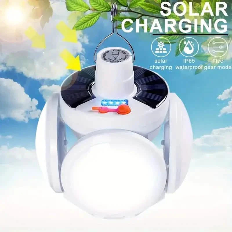 Solar USB Rechargeable LED Bulb Lights With Power Display DailySale
