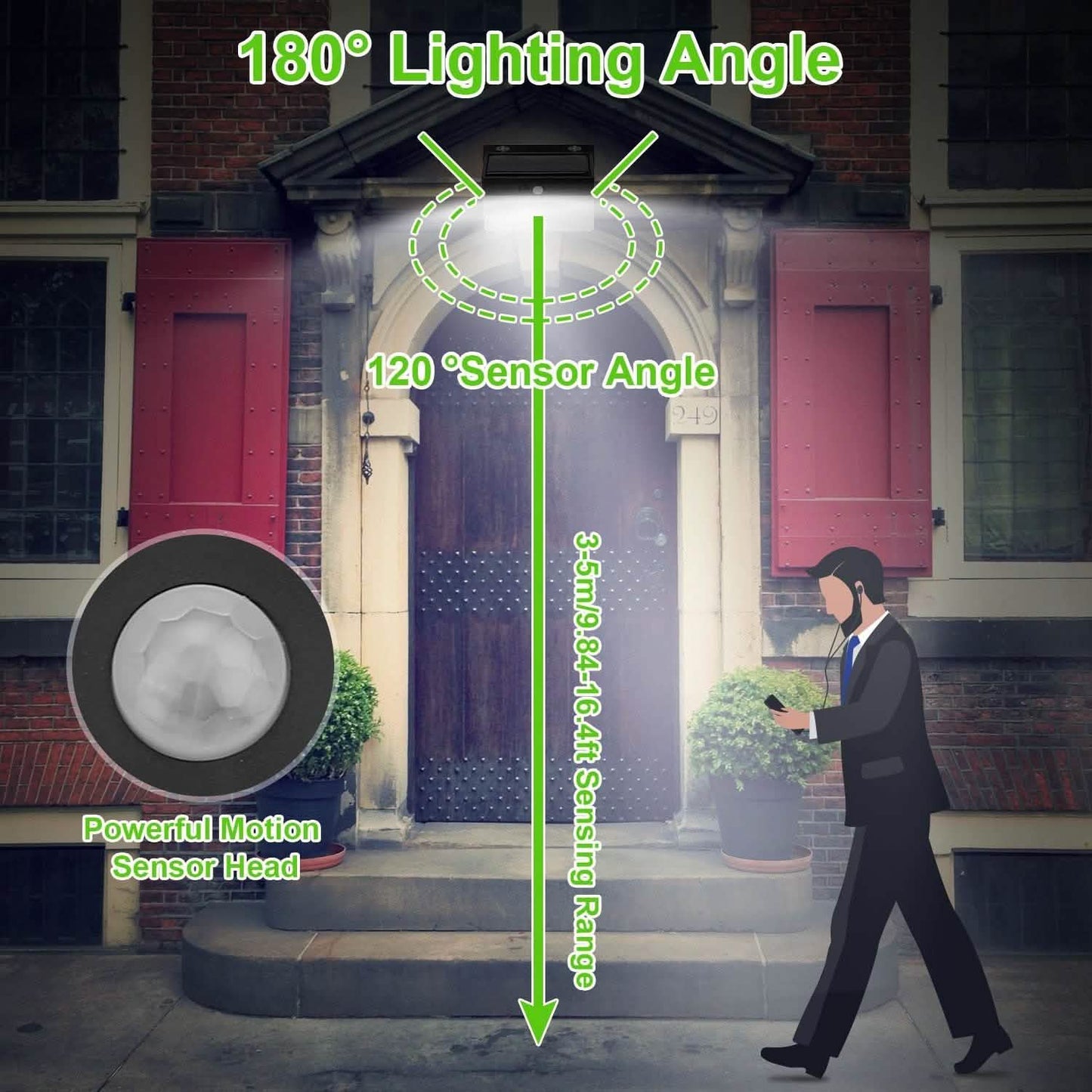 Solar Wall Light Outdoor 206 LEDs PIR Motion Sensor Lamp DailySale