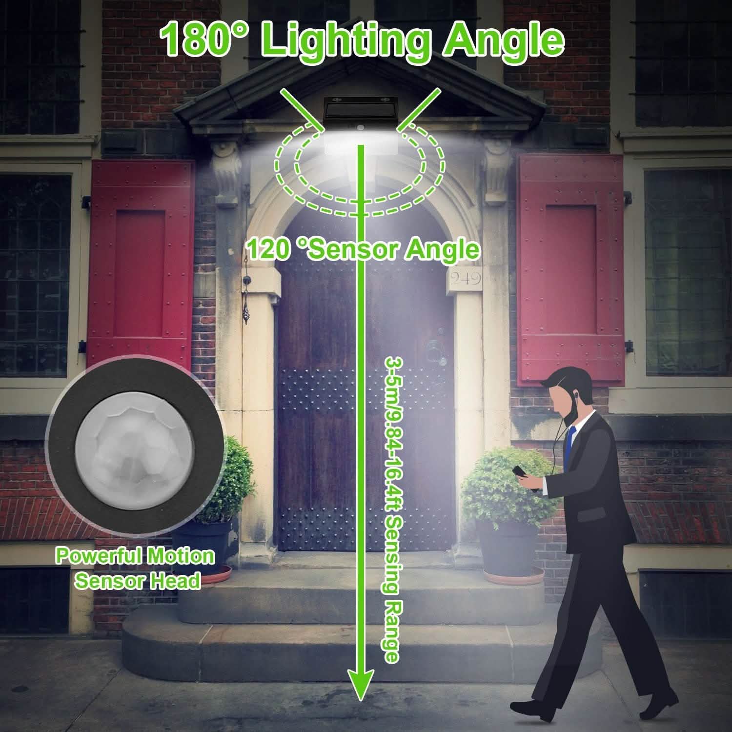 Solar Wall Light Outdoor 206 LEDs PIR Motion Sensor Lamp DailySale