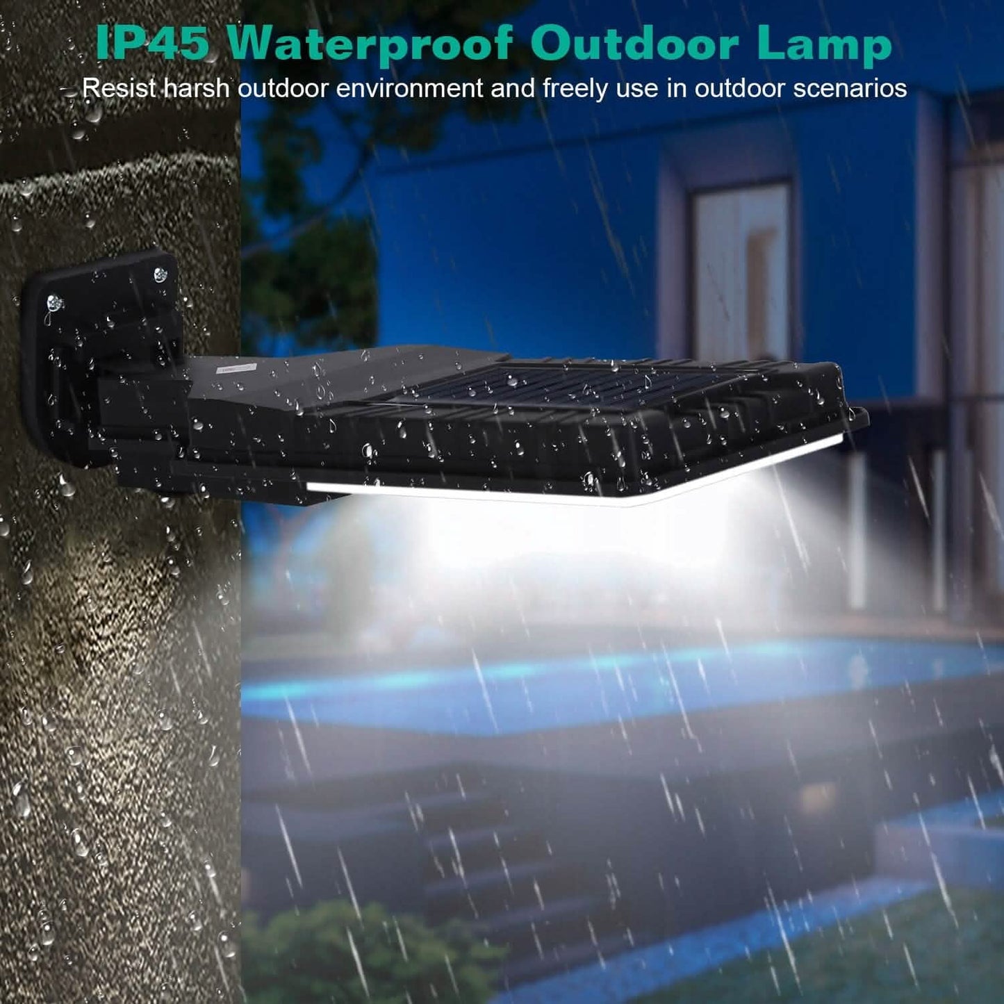 Solar Wall Light Outdoor Beads PIR Motion Sensor Remote Control Wireless Lamps DailySale