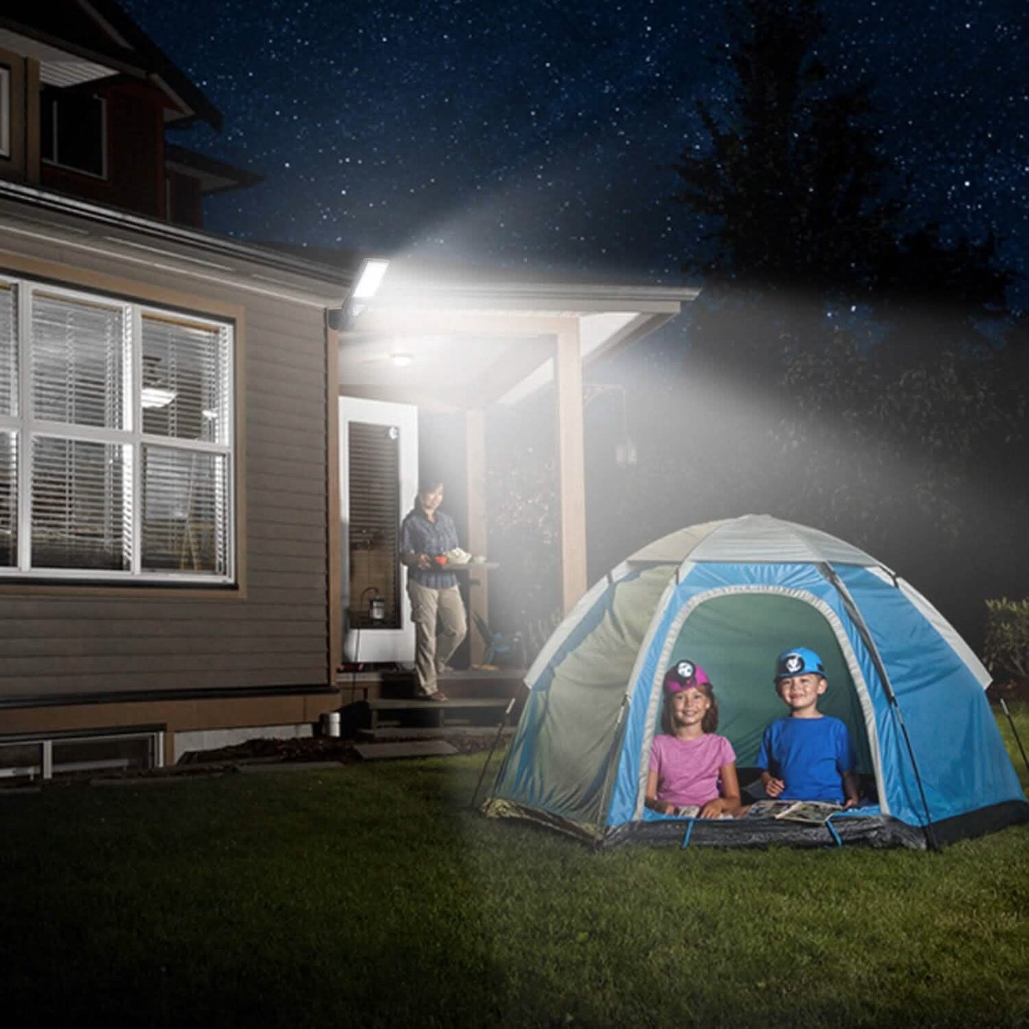 Solar Wall Light Outdoor Beads PIR Motion Sensor Remote Control Wireless Lamps DailySale