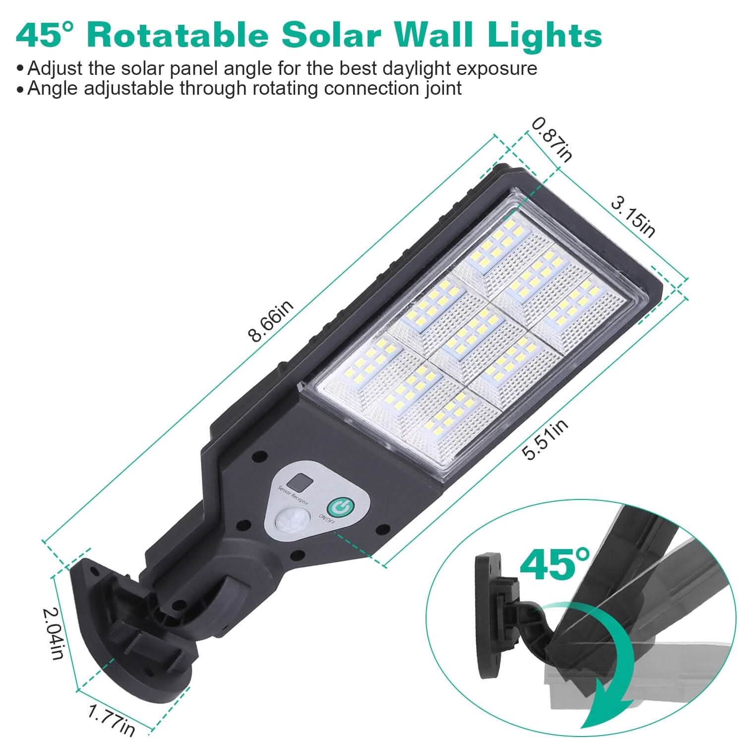 Solar Wall Light Outdoor Beads PIR Motion Sensor Remote Control Wireless Lamps DailySale