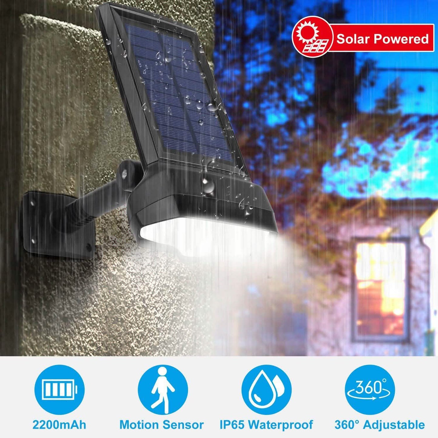 Solar Wall Light Outdoor Motion Sensor Light DailySale
