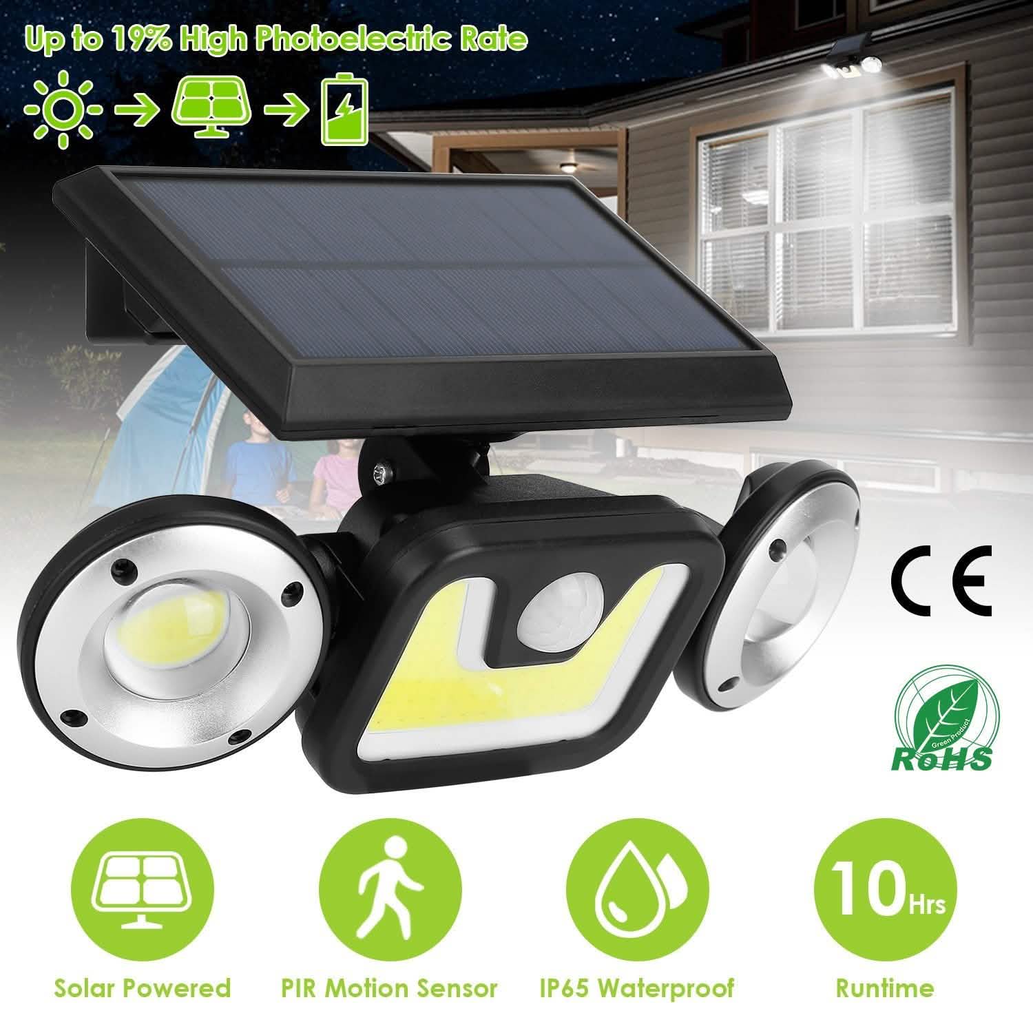 Solar Wall Light Outdoor PIR Motion Sensor LED DailySale