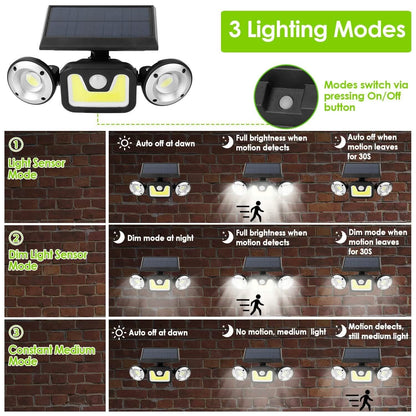 Solar Wall Light Outdoor PIR Motion Sensor LED DailySale