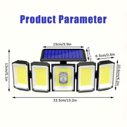 Solar Wall Light with 5 Adjustable Angle Heads DailySale
