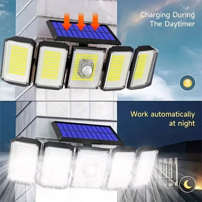 Solar Wall Light with 5 Adjustable Angle Heads DailySale