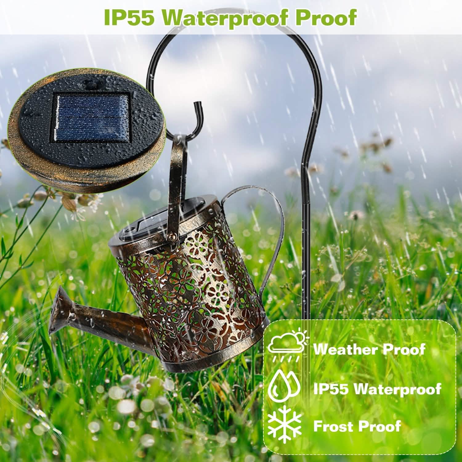 Solar Watering Can Powdered String Light Stake DailySale