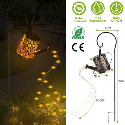 Solar Watering Can Powdered String Light Stake DailySale
