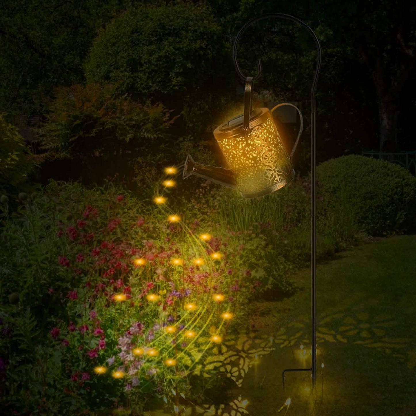 Solar Watering Can Powdered String Light Stake DailySale