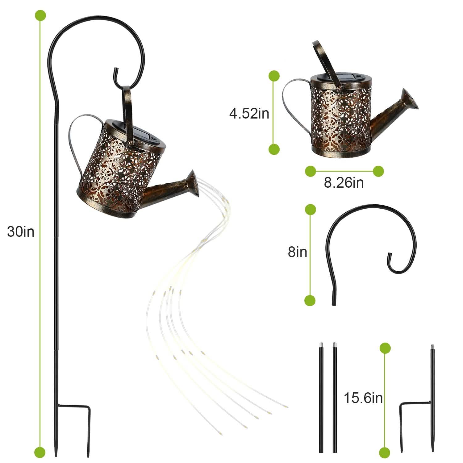 Solar Watering Can Powdered String Light Stake DailySale