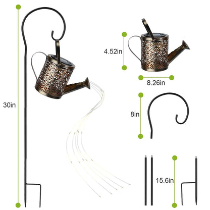 Solar Watering Can Powdered String Light Stake DailySale