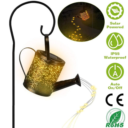Solar Watering Can Powdered String Light Stake DailySale