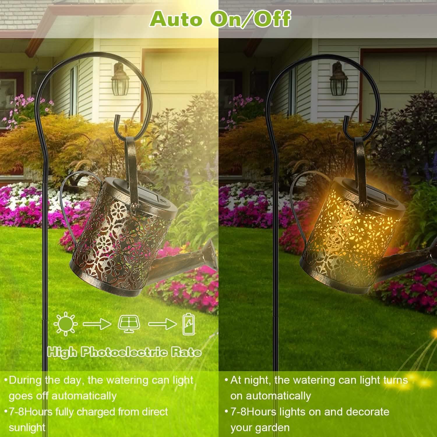 Solar Watering Can Powdered String Light Stake DailySale