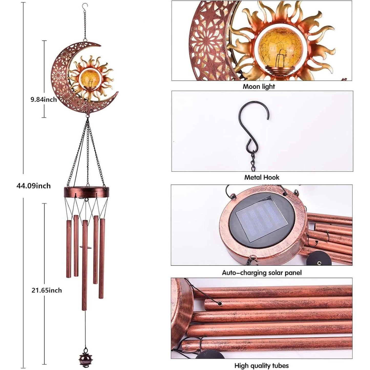 Solar Wind Chimes Garden Decorative Wind Chime Light DailySale