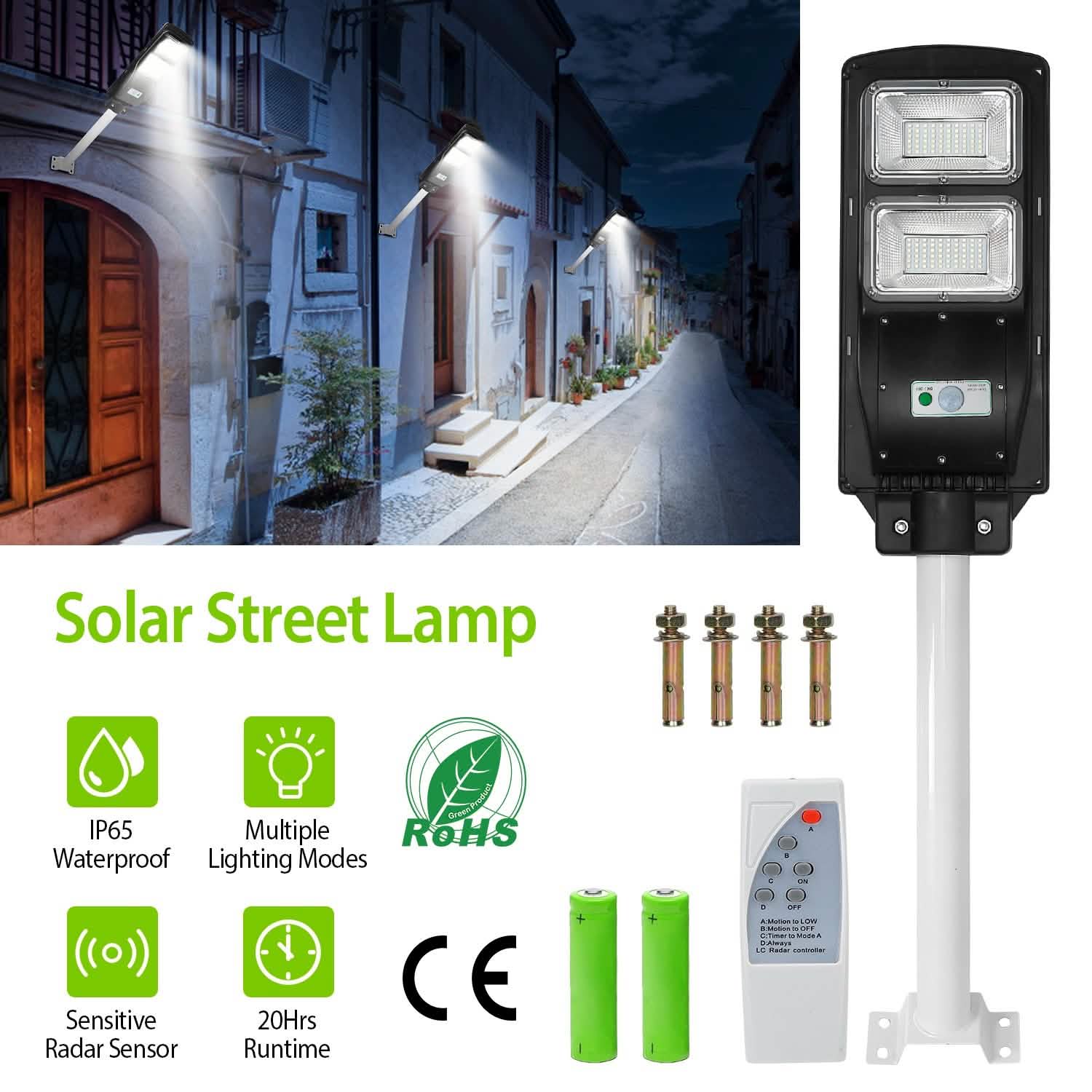Solar Wireless IP65 Waterproof Street Path Light DailySale