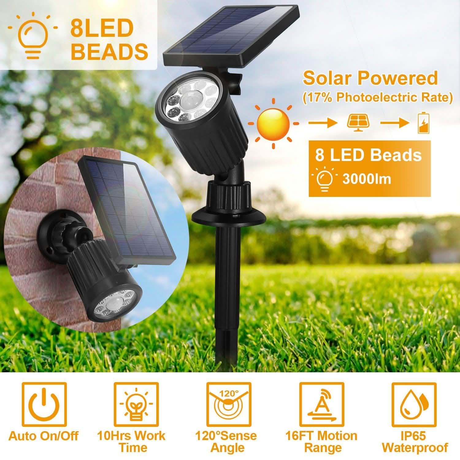 Solarek Lights Outdoor Solar Powered LED Spotlights DailySale