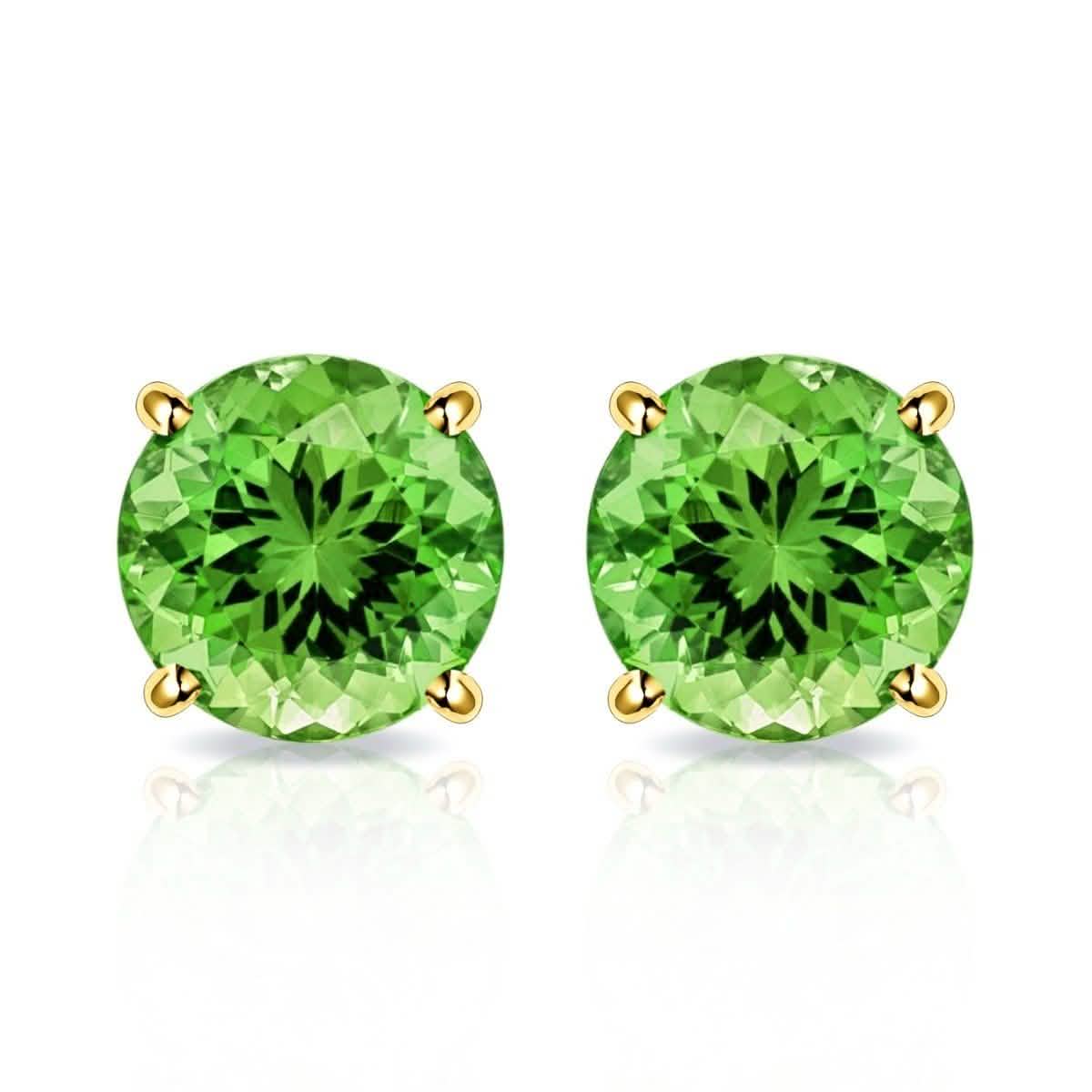 Solid 10K Gold 2.00 CTW Peridot Stud Earrings By MUIBLU Gems DailySale