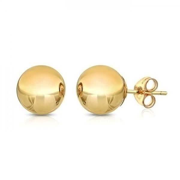Solid 14K Gold Ball Studs - Assorted Sizes DailySale
