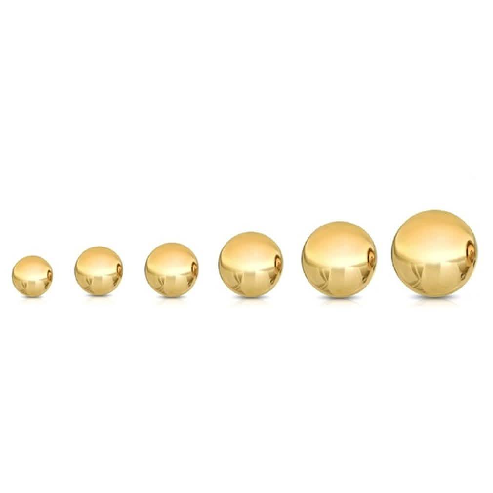 Solid 14K Gold Ball Studs - Assorted Sizes DailySale