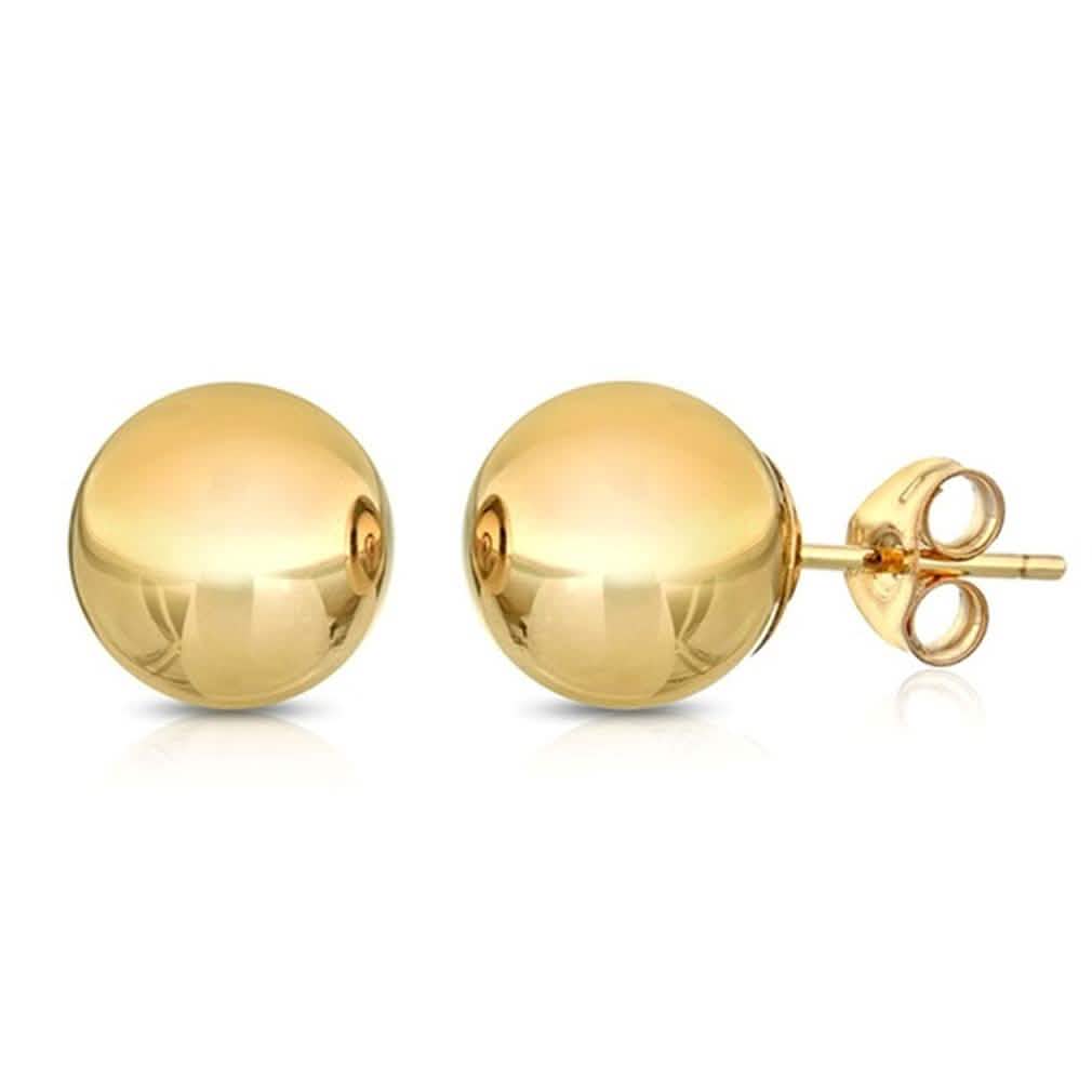 Solid 14K Gold Ball Studs - Assorted Sizes DailySale