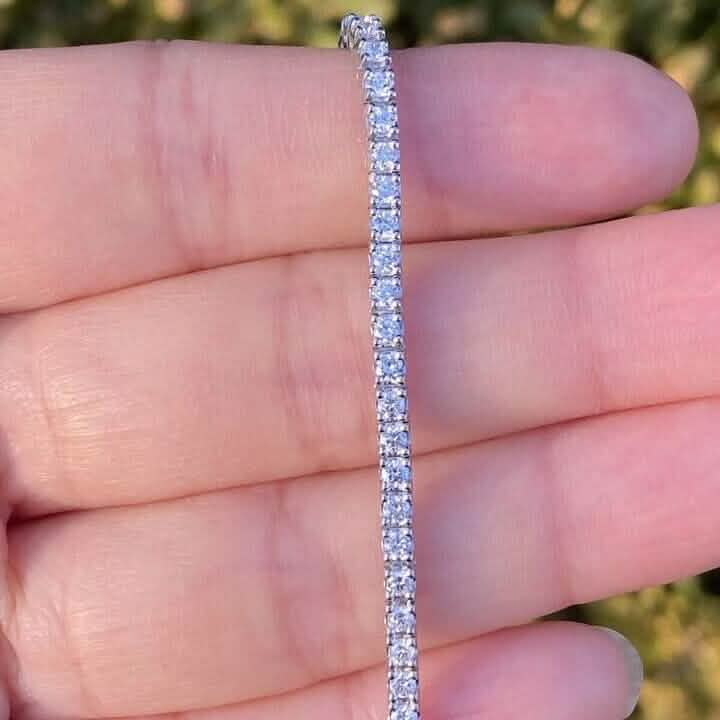 Solid 14K White Gold 2.13 CTW 100% Natural Diamond Tennis Bracelet DailySale
