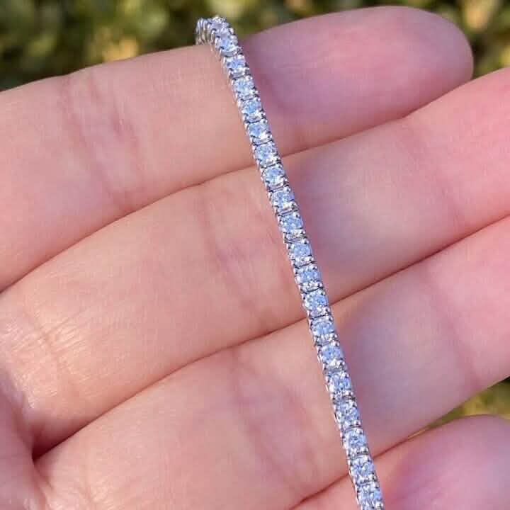 Solid 14K White Gold 2.13 CTW 100% Natural Diamond Tennis Bracelet DailySale