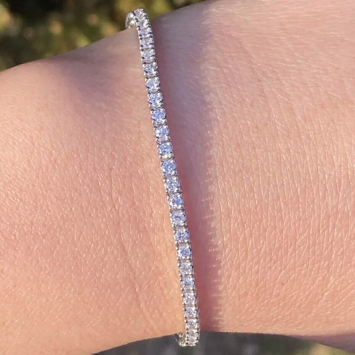 Solid 14K White Gold 2.13 CTW 100% Natural Diamond Tennis Bracelet DailySale