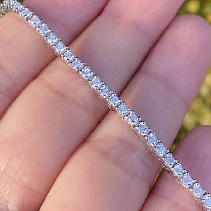 Solid 14K White Gold 2.13 CTW 100% Natural Diamond Tennis Bracelet DailySale
