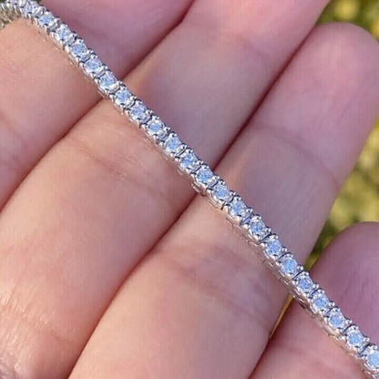 Solid 14K White Gold 2.13CTW 100% Natural Diamond Tennis Bracelet DailySale
