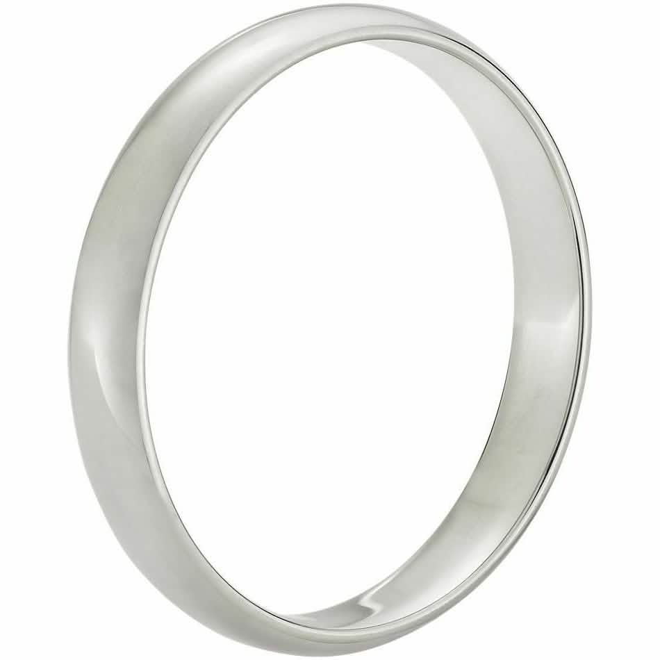 Solid 14K White Gold 3mm Comfort Fit Wedding Band Ring DailySale