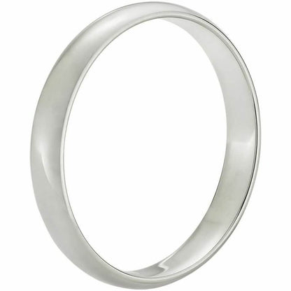 Solid 14K White Gold 3mm Comfort Fit Wedding Band Ring DailySale