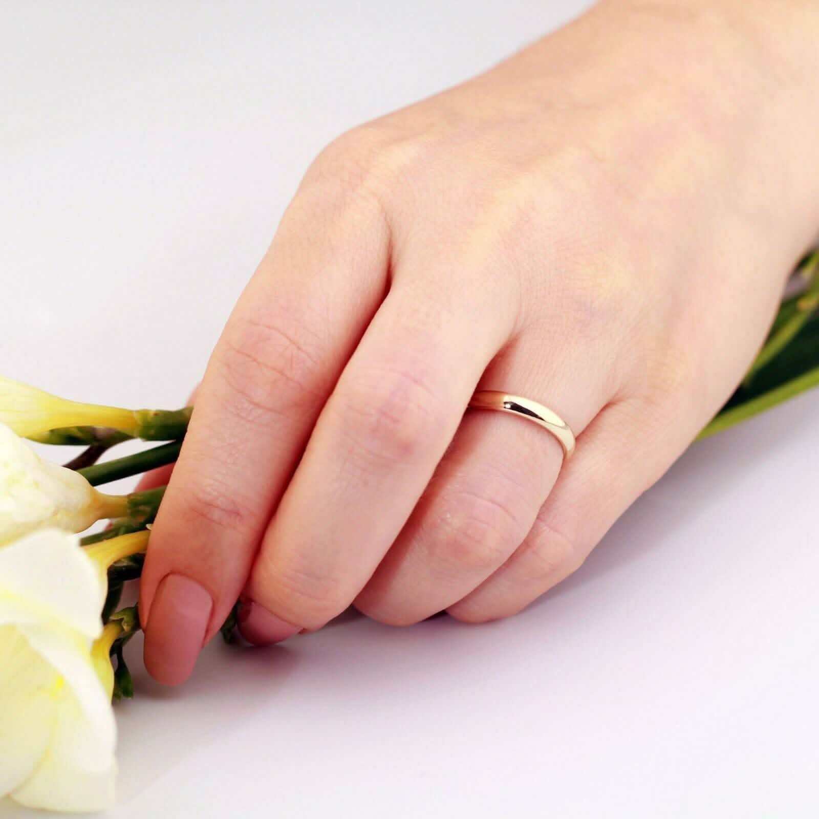 Solid 14K Yellow Gold 3mm Comfort Fit Wedding Band Ring DailySale